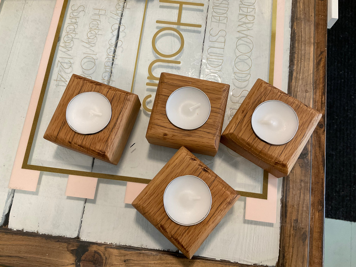 Wooden candle holders