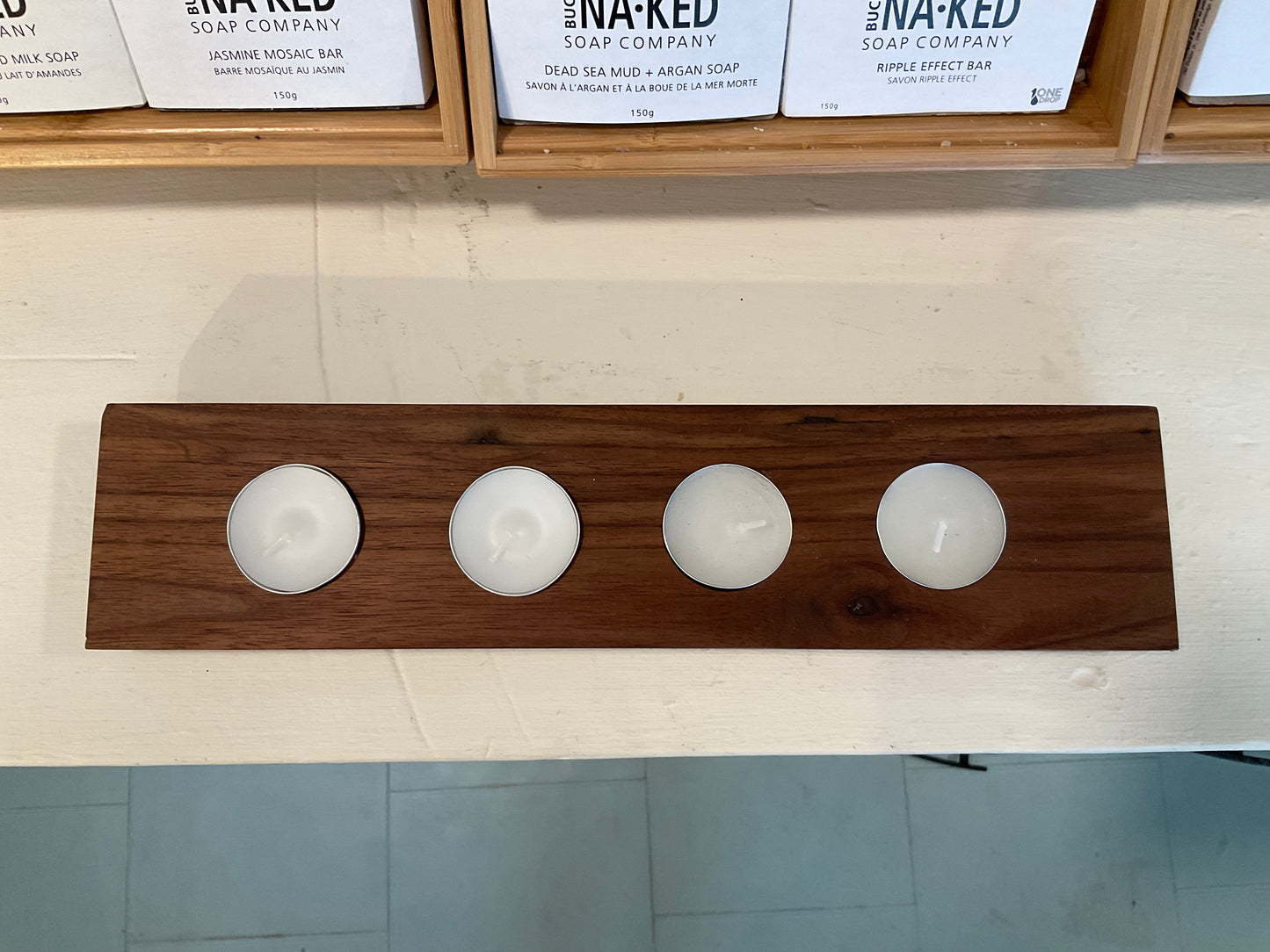 Wooden candle holders