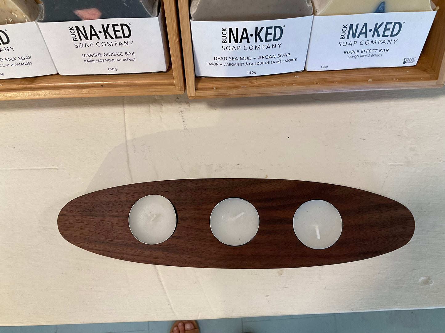 Wooden candle holders