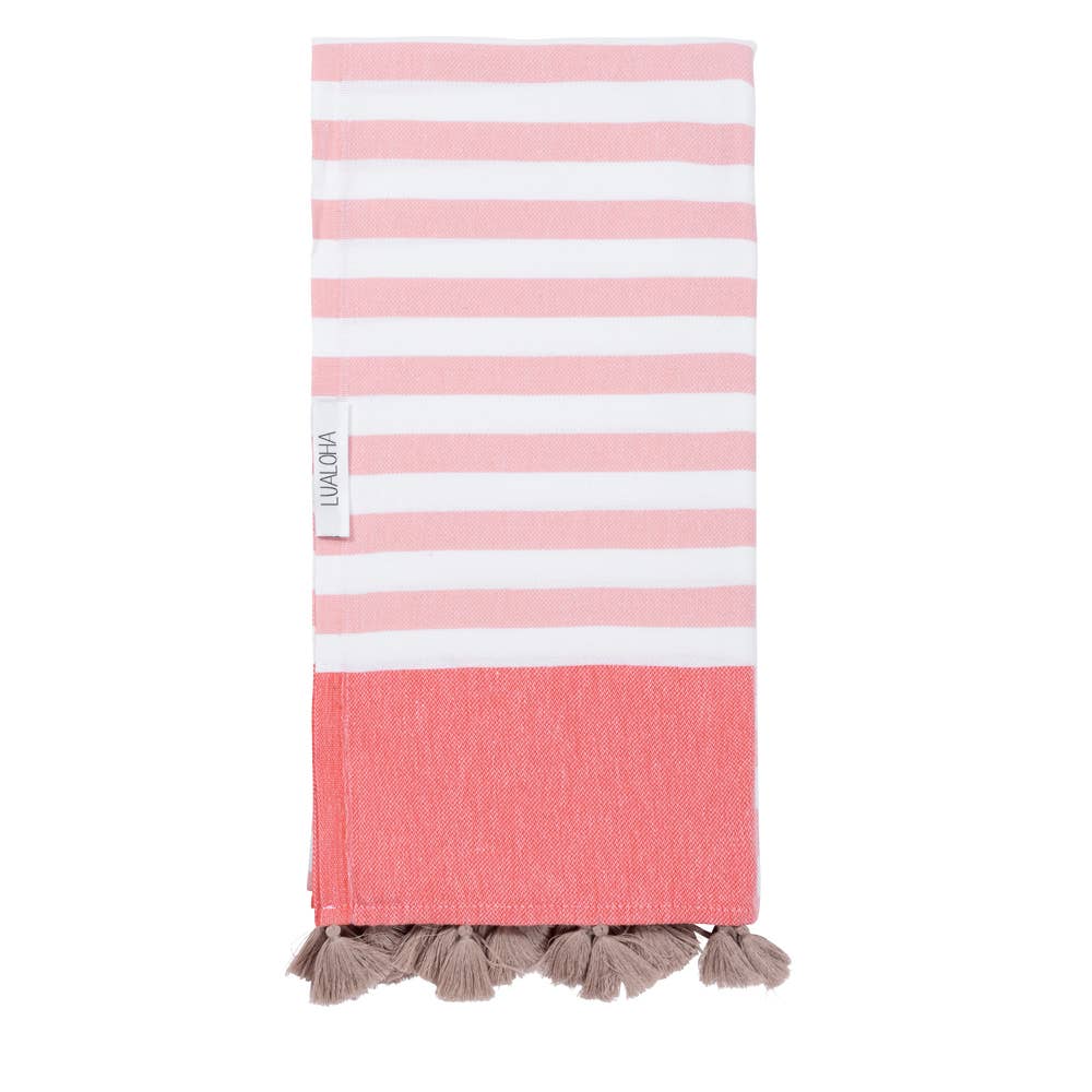 LUALOHA - Pomp it Up Peach & Coral & Sand