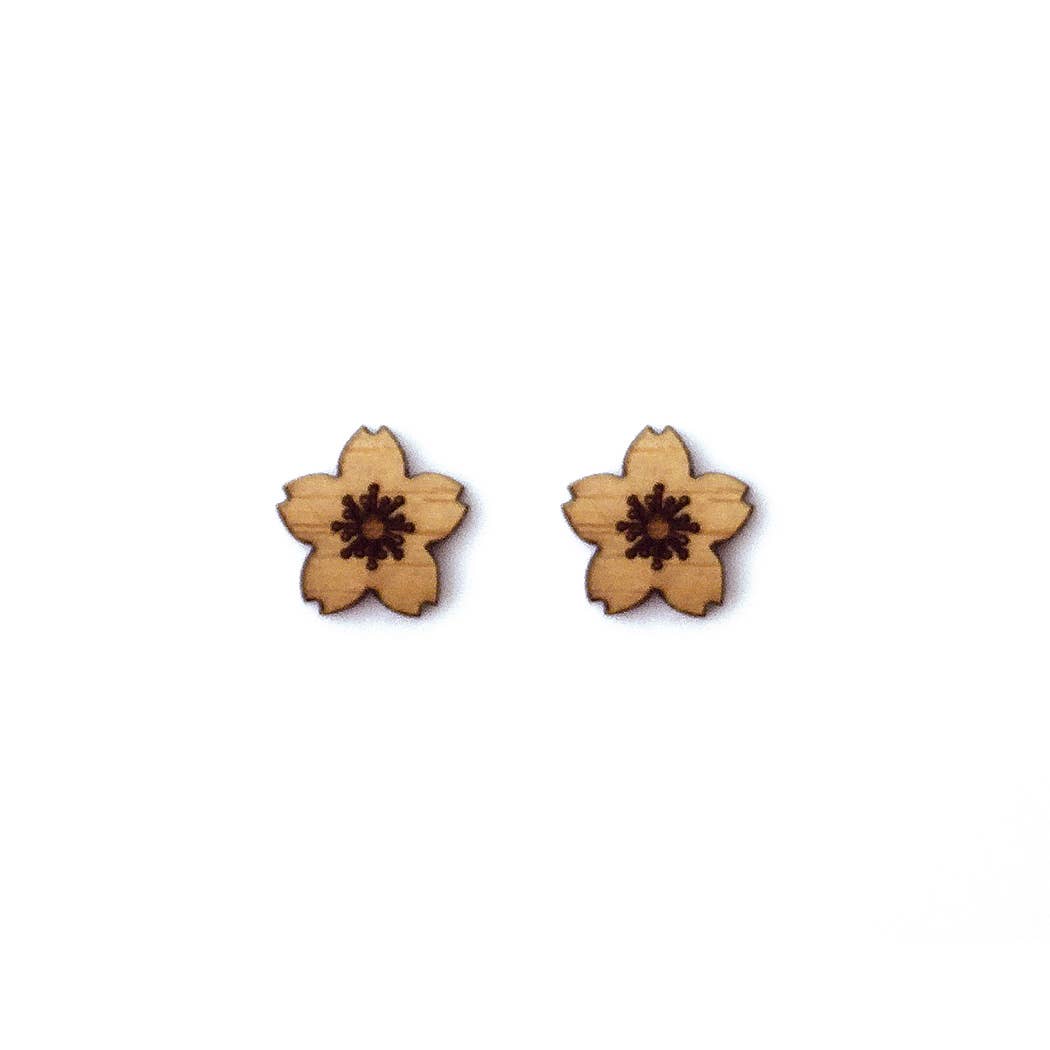 Cabin + Cub - Bamboo Wood Earrings - Blossom