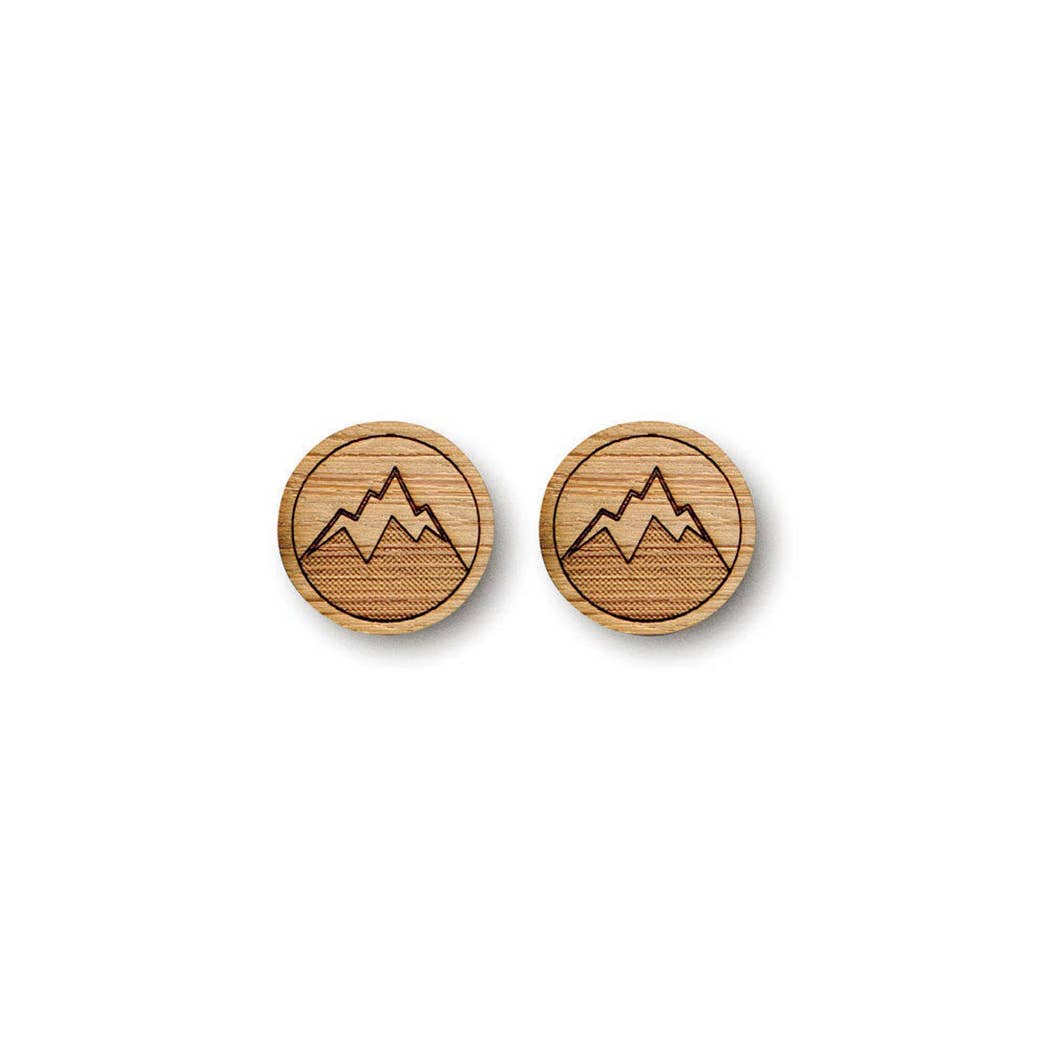 Cabin + Cub - Bamboo Wood Earrings - Mountain