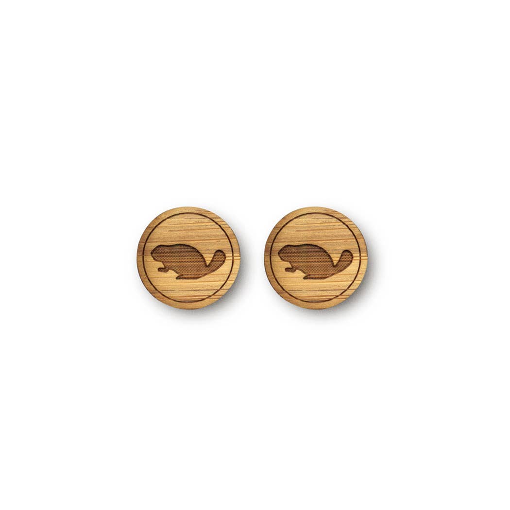 Cabin + Cub - Bamboo Wood Earrings - Beaver