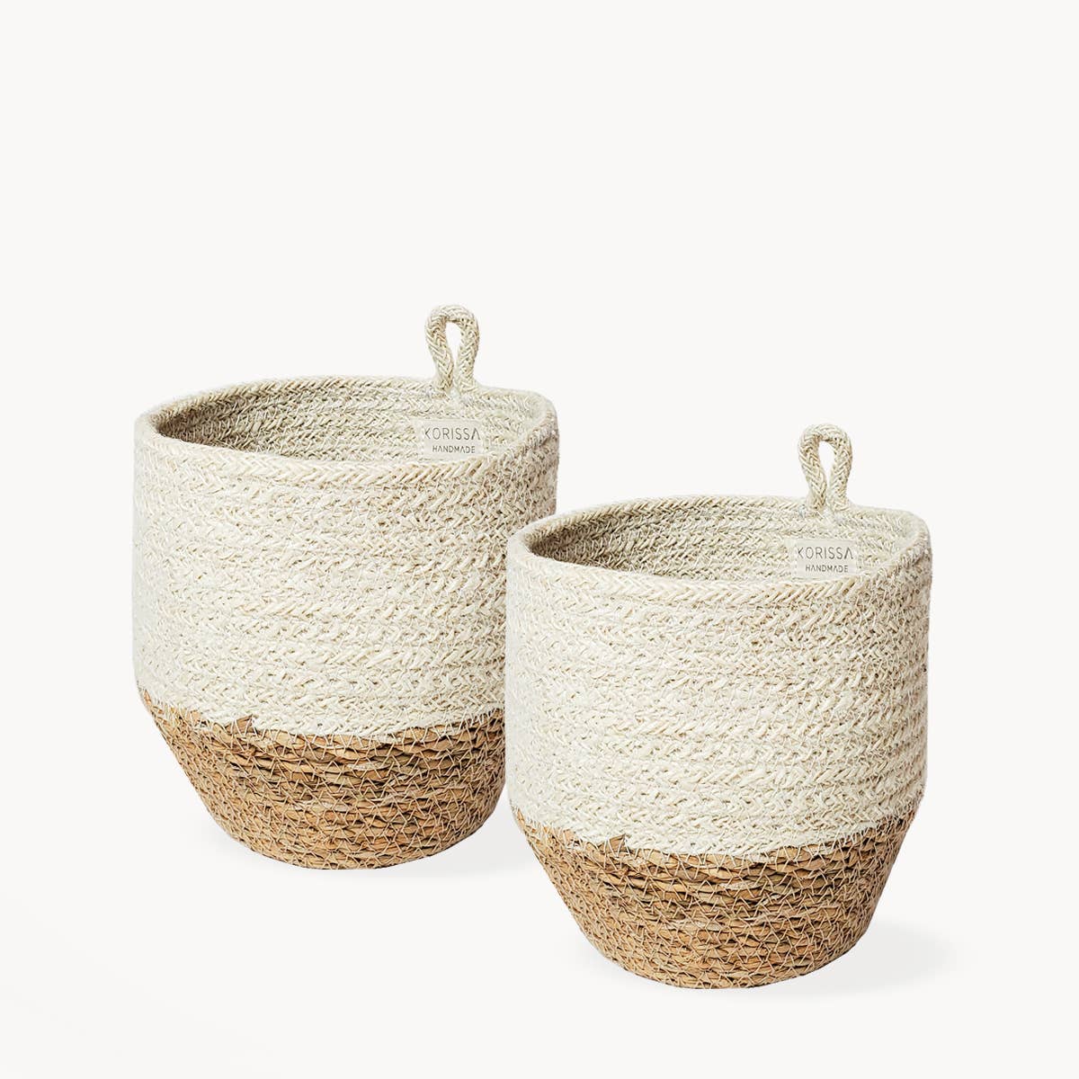 KORISSA - Handwoven Wall Basket l Amari Loop Bin - Natural