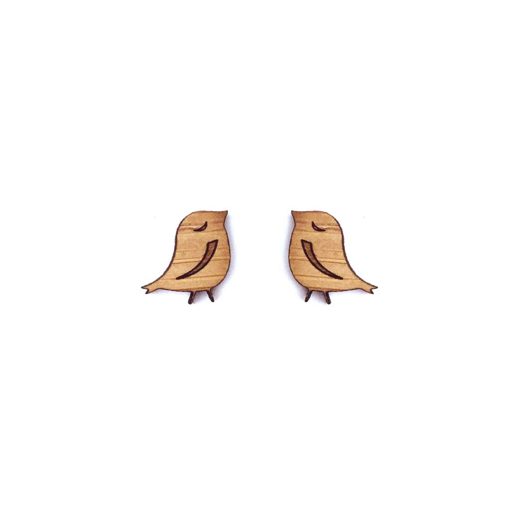 Cabin + Cub - Bamboo Wood Earrings - Bird