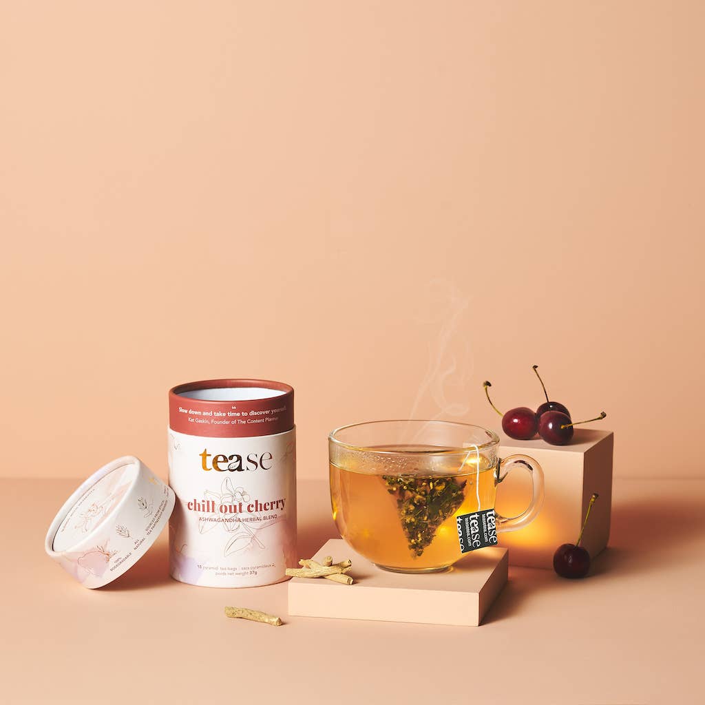 Tease - Chill Out Cherry, Tea Blend | Compostable Pyramid Bags