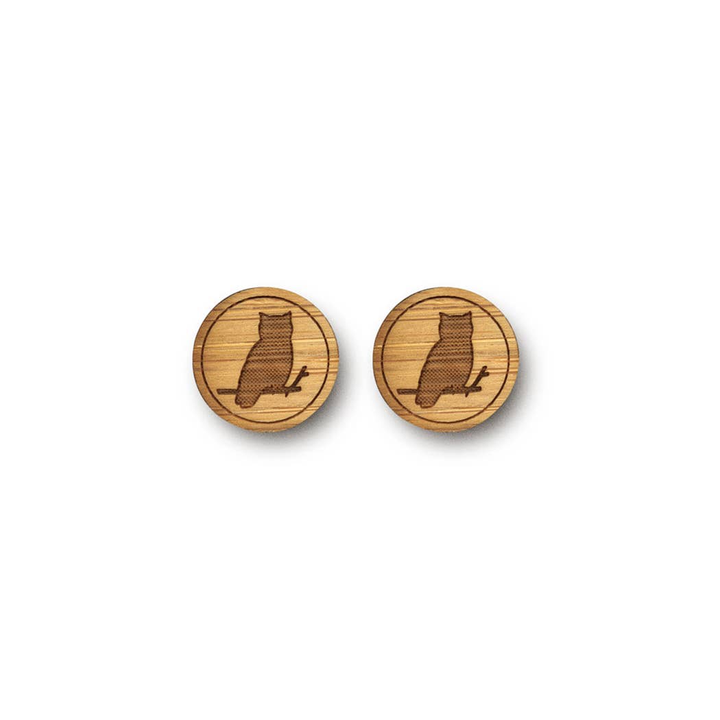 Cabin + Cub - Bamboo Wood Earrings - Owl