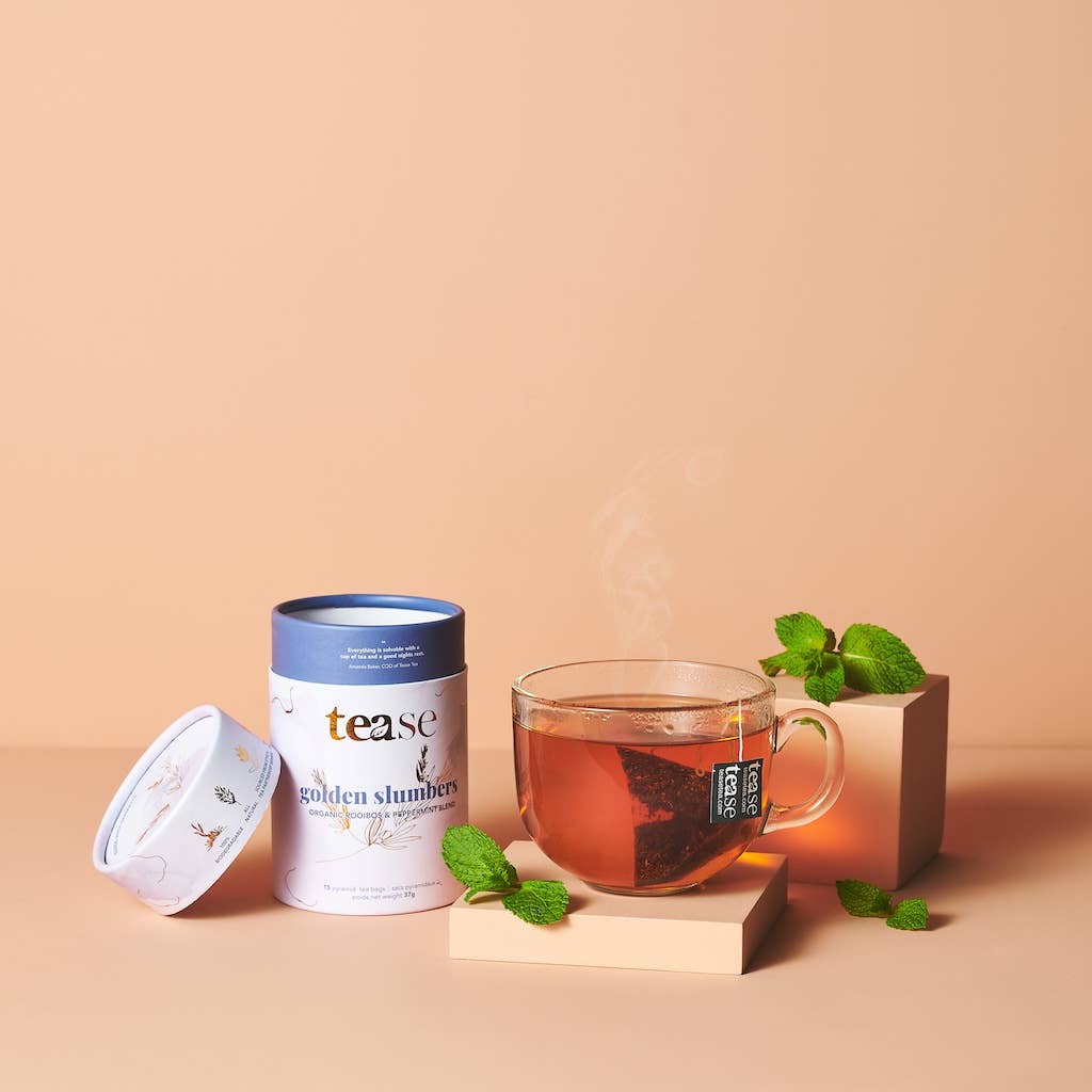 Tease - Golden Slumbers, Sleep Tea Blend | Compostable Pyramid Bags