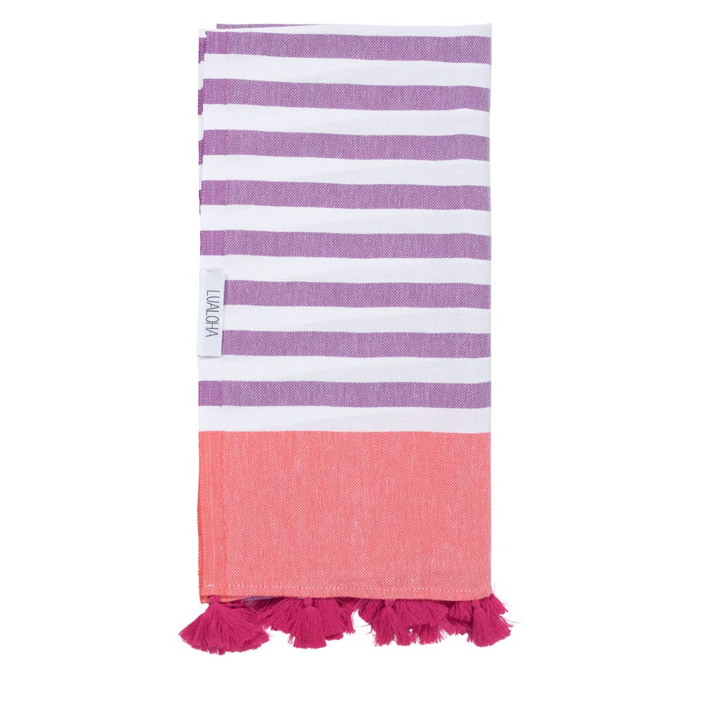 LUALOHA - Pomp it Up Purple & Coral & Fuchsia