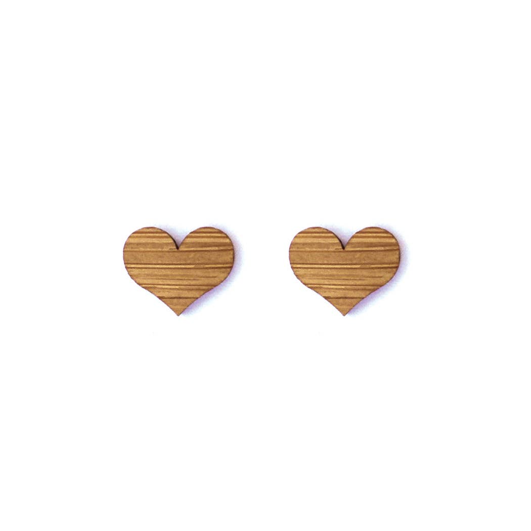 Cabin + Cub - Bamboo Wood Earrings - Heart