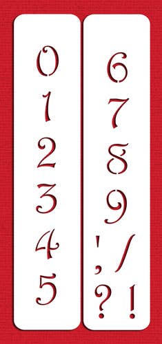 1.25 Inch Contemporary Numbers Cake Stencils