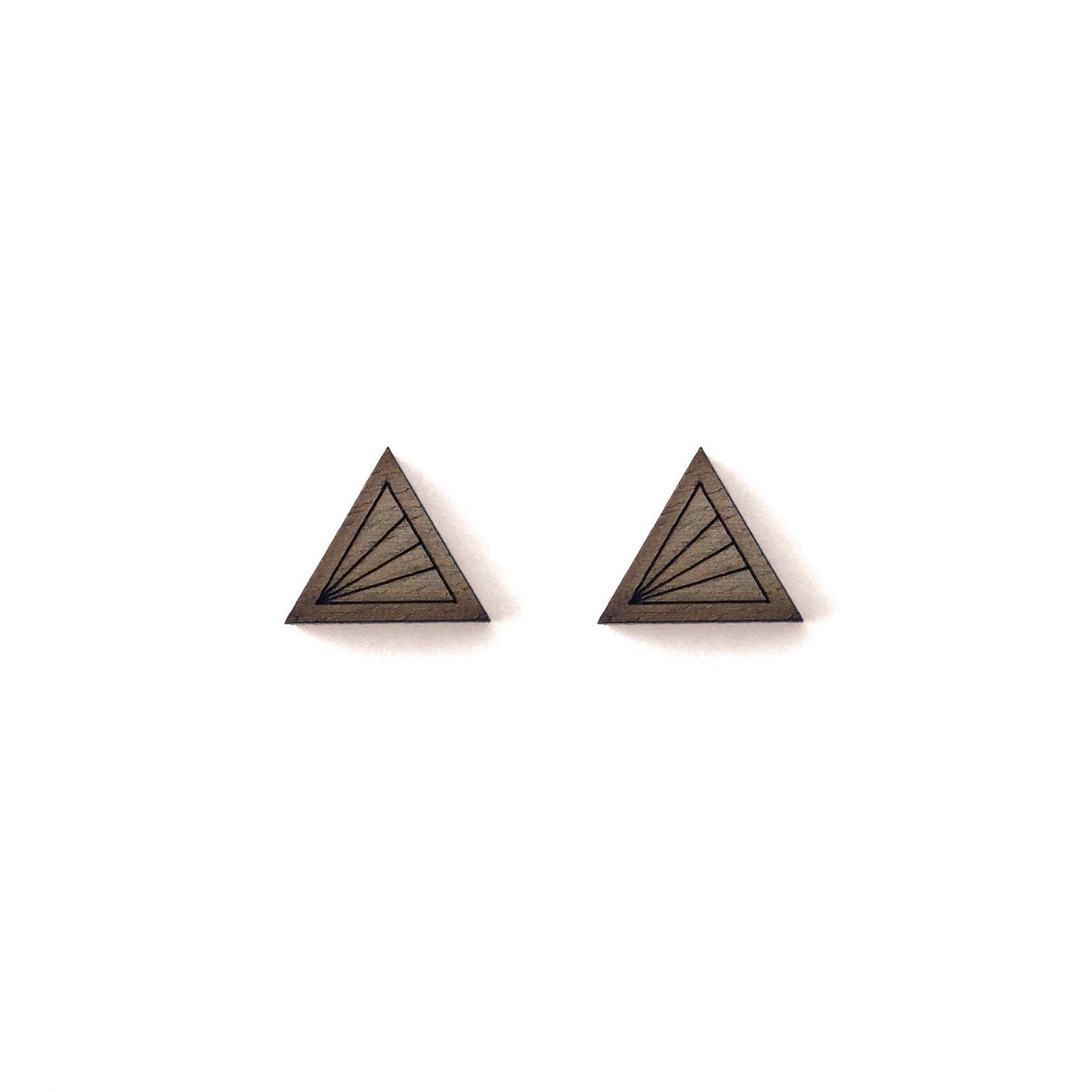 Cabin + Cub - Walnut Geometric Earrings - Triangle