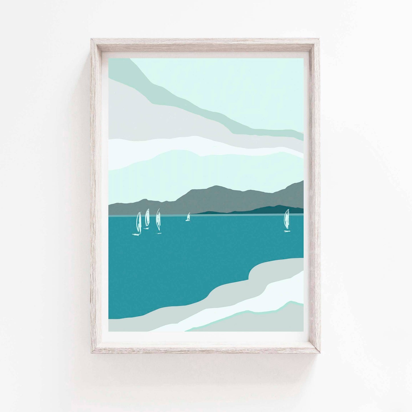 Sail Past | Vertical Coastal Art Print 12x16