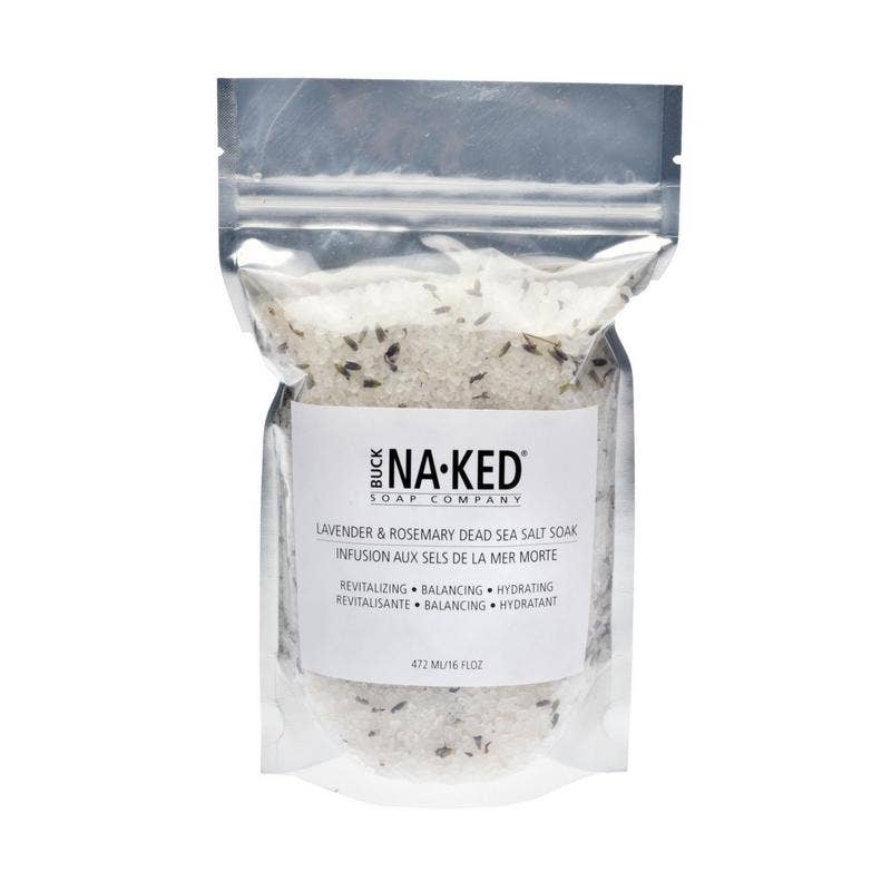 Buck Naked Soap Company - Lavender & Rosemary Dead Sea Salt Soak - 472 ml/16 floz