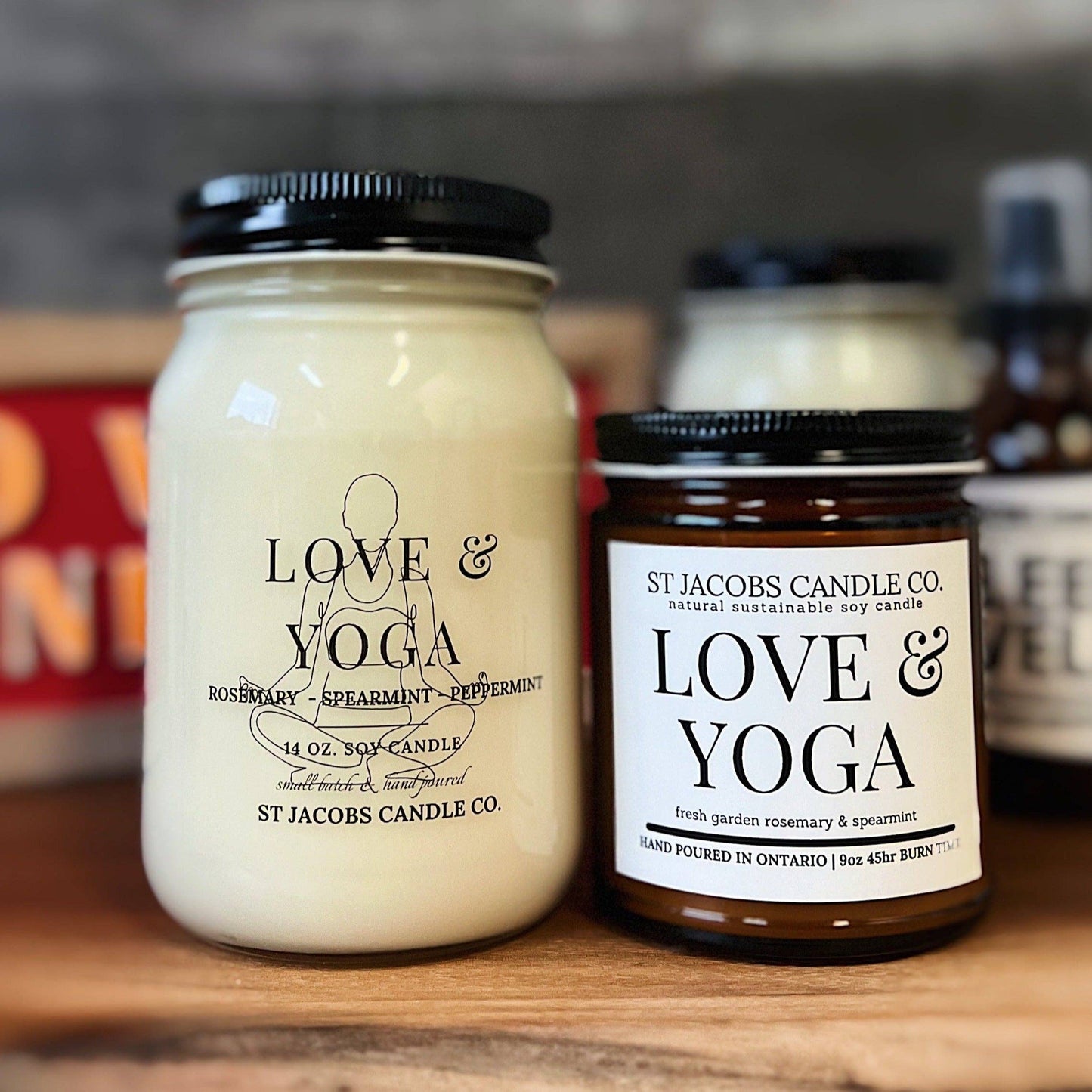 St Jacobs Candle Co. - "LOVE & YOGA " Natural Soy Wax Candle