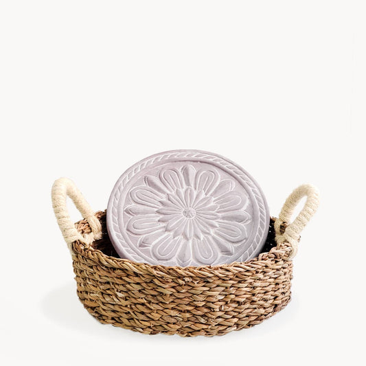 KORISSA - Handmade Bread Warmer & Wicker Basket - Vintage flower
