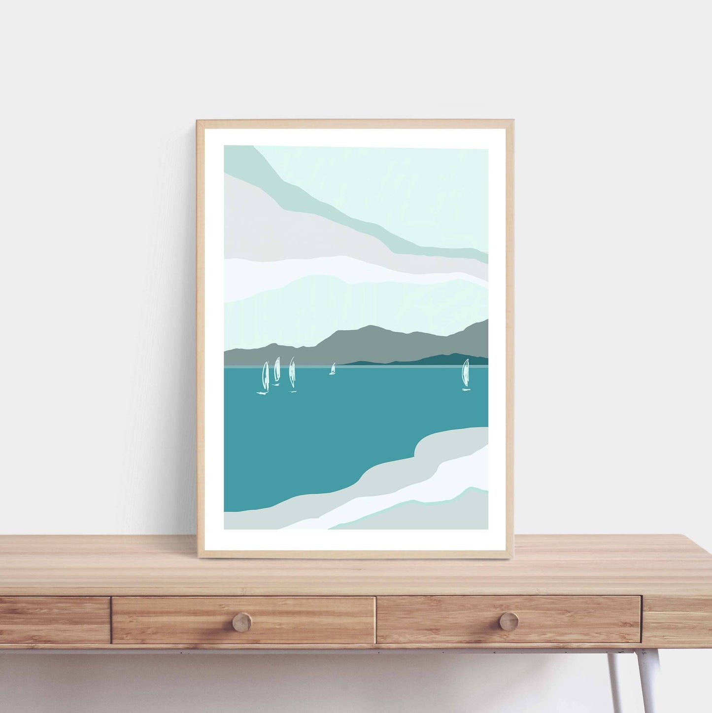Sail Past | Vertical Coastal Art Print 11x14