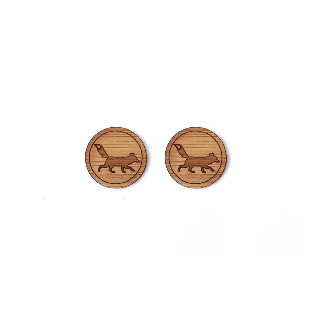 Cabin + Cub - Bamboo Wood Earrings - Fox