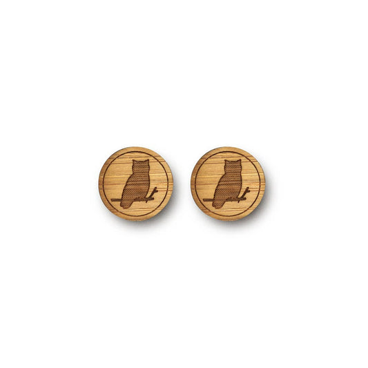 Cabin + Cub - Bamboo Wood Earrings - Owl