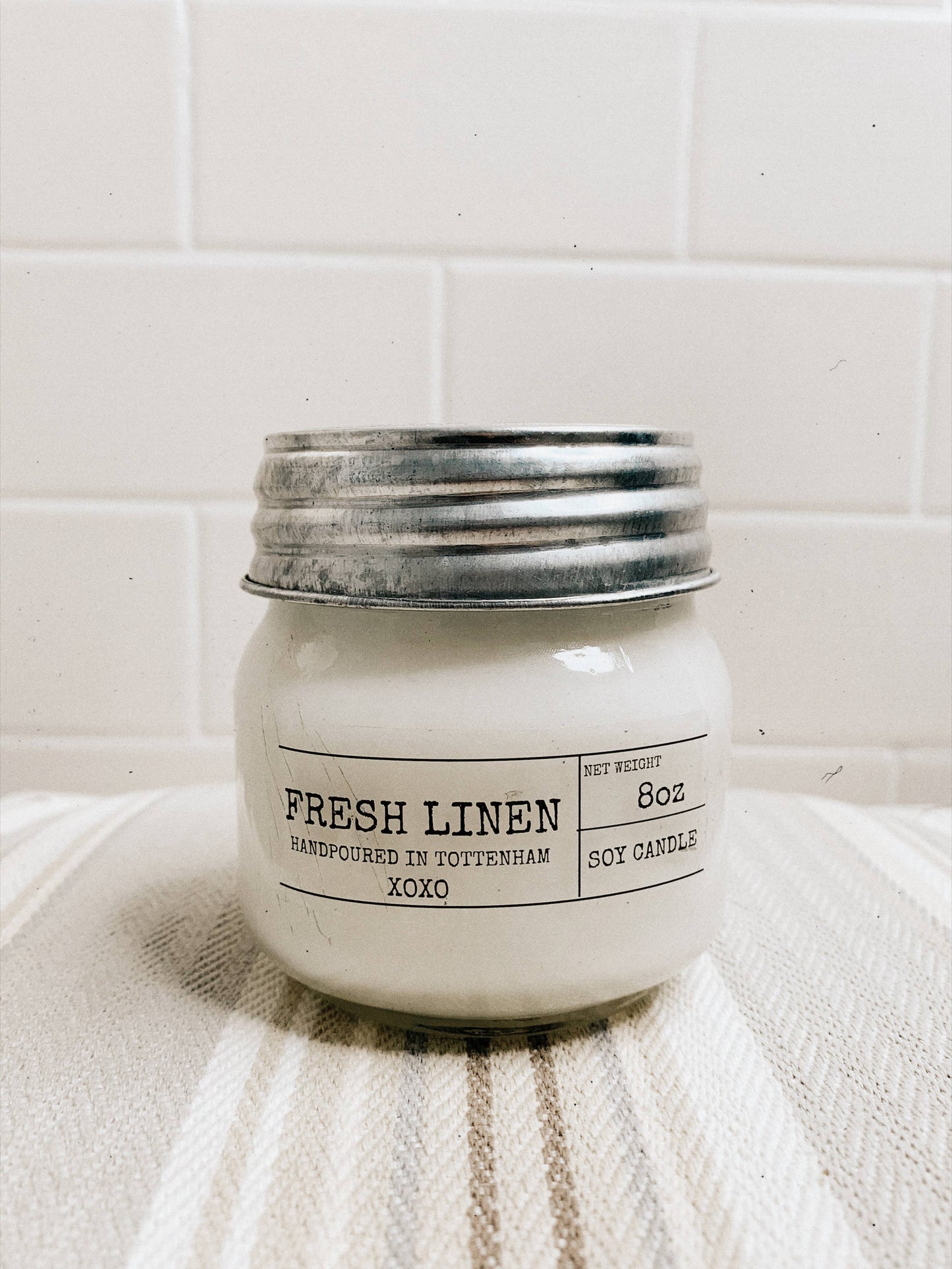 Fresh Linen/ Mason Jar Candle
