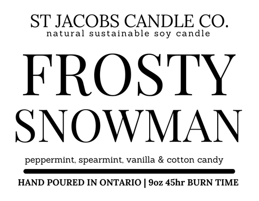 St Jacobs Candle Co. - FROSTY SNOWMAN - 🎅🦌Holiday Season 2022 ❄️☃️ Natural Soy