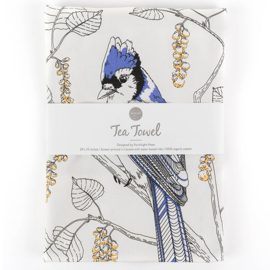 Porchlight Press Letterpress - Tea Towel_ Bird Series_ Blue Jay
